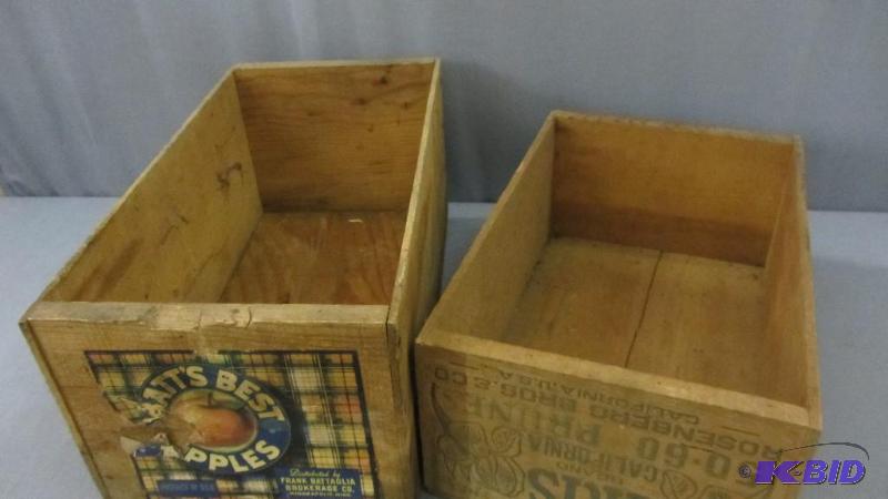 lot 158 image: Vintage Wood Fruit Boxes