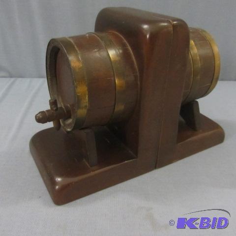 lot 18 image: Whiskey Barrel Bookends