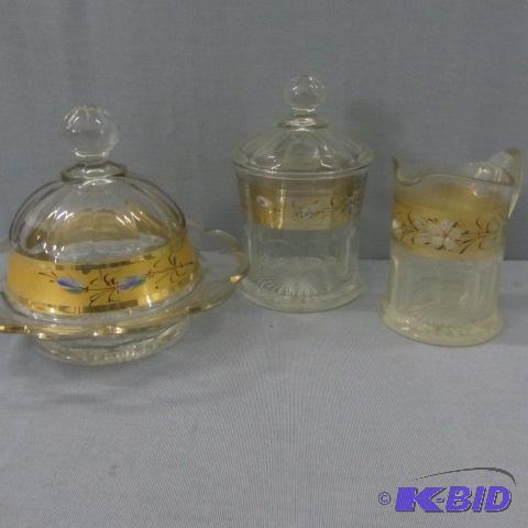 lot 80 image: Antique Glass Table Set