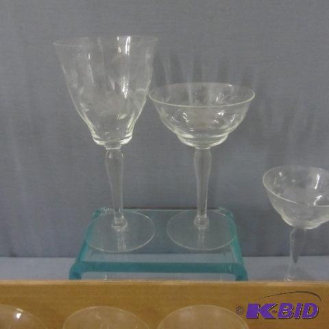 lot 94 image: Etched Stemware