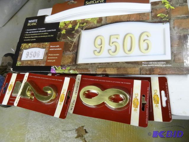 lot 119 image: 4" Numbers, Brass. House number holder...