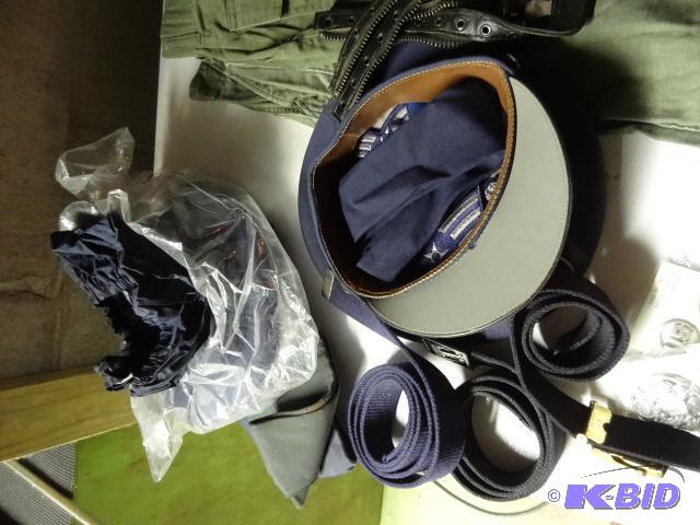 lot 140 image: 3 Kaki Military Shirts. 2 Air Force Dress blu...