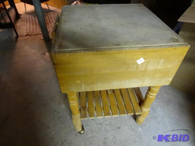 lot 152 image: Butcher Block Kitchen Cart on Wheels 24 X 24 ...