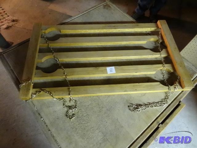 lot 153 image: Hanging Wine Glass Rack 24 X 14...