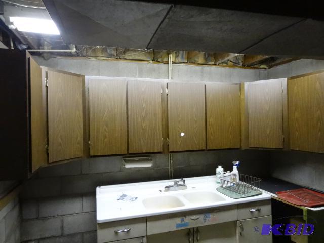 lot 154 image: 6 Piece Wall Cabinets 132 X 13 X 30 Buyer Rem...