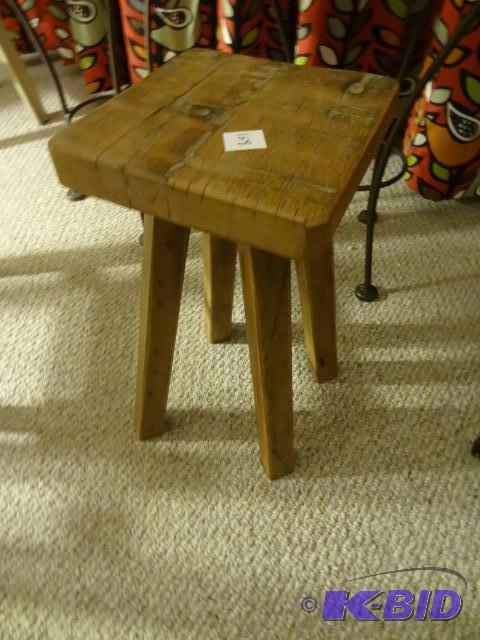 lot 168 image: Vintage Wood Stool...