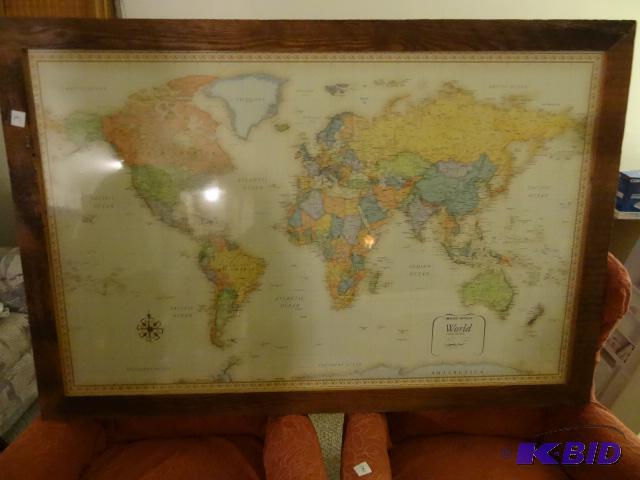 lot 193 image: Map of the World 54 X 36...