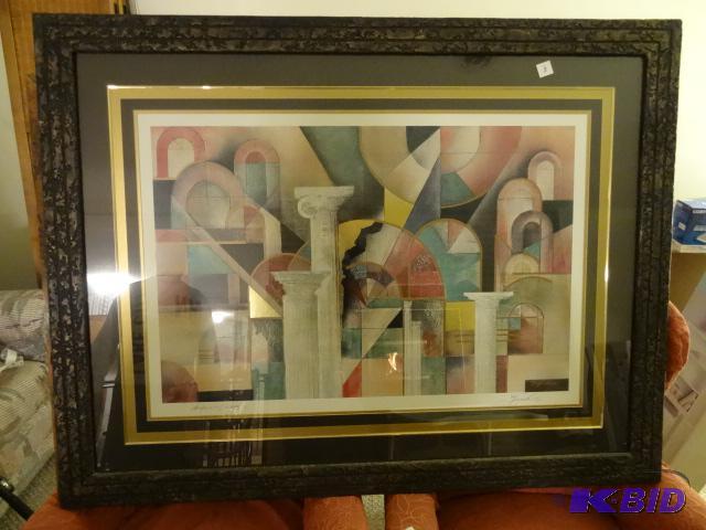 lot 194 image: Framed Art Print. Arches and Columns 53 X 41...
