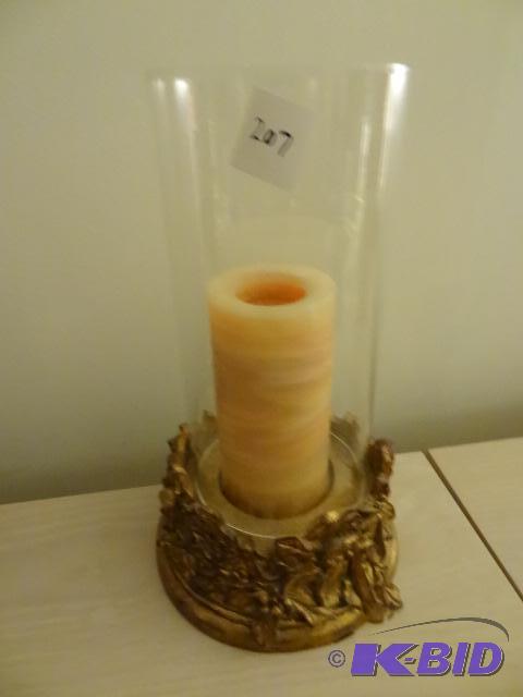 lot 207 image: Decorative Glass Pillare Candle Holder...