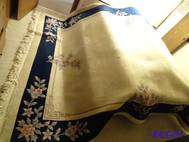 lot 223 image: 9 X 12 100% Wool Rug. Needs to be Professiona...