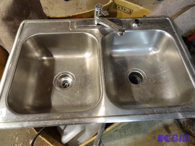 lot 23 image: Stainless Kitchen Sink with Attached Garbage ...