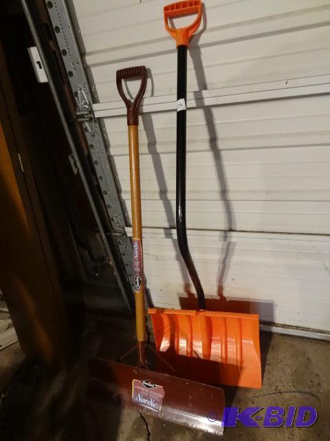 lot 38 image: Metal and Plastic Snow Shovels...