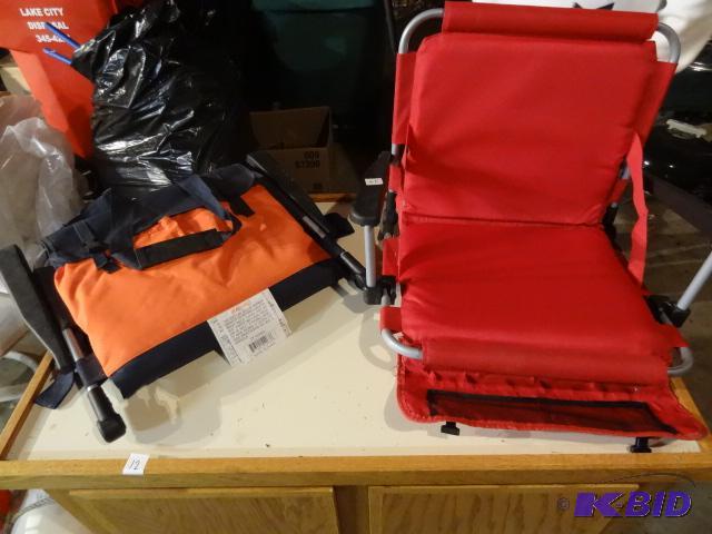 lot 59 image: Fold up Cushioned Stadium Seats with Backs Qt...