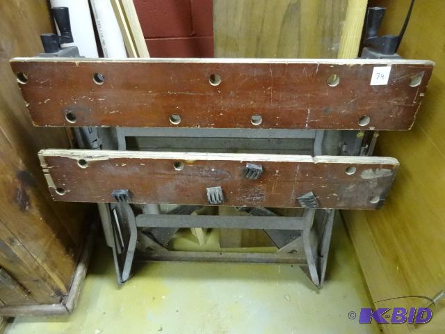 lot 74 image: Black and Decker Work Mate Folding Work Stati...