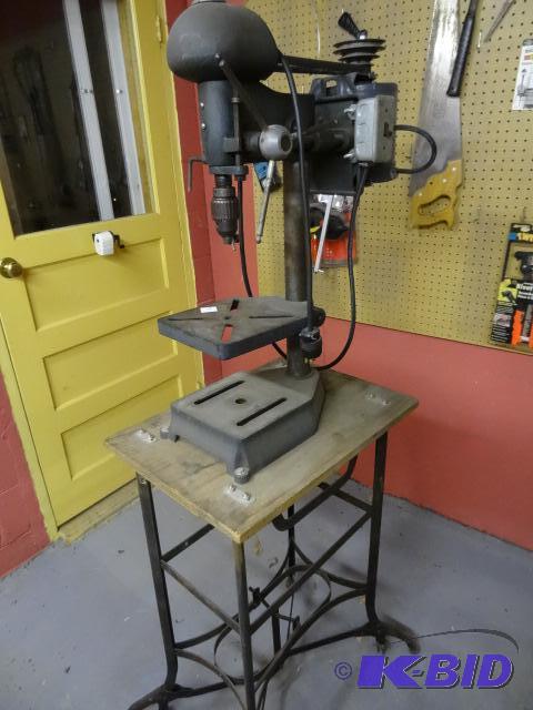 lot 87 image: Vintage Drill Press and Stand. Works...