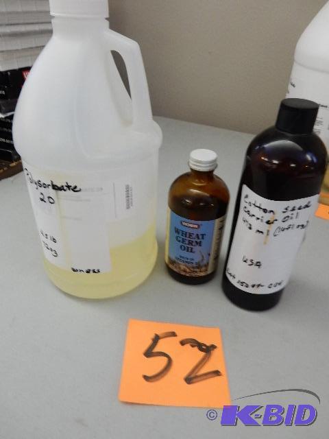 lot 52 image: Polysorbate 20, Wheat Germ Oil, Cotton Seed Carrier Oil