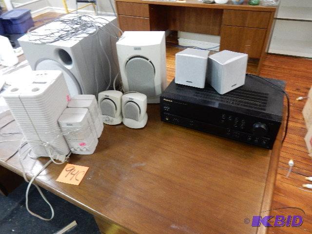 lot 94C image: Pioneer Receiver and other speakers