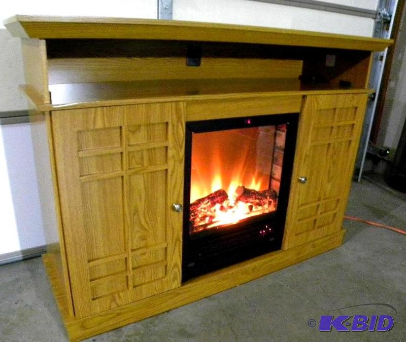 Castlecreek Mission-style Media Stand Firepla...