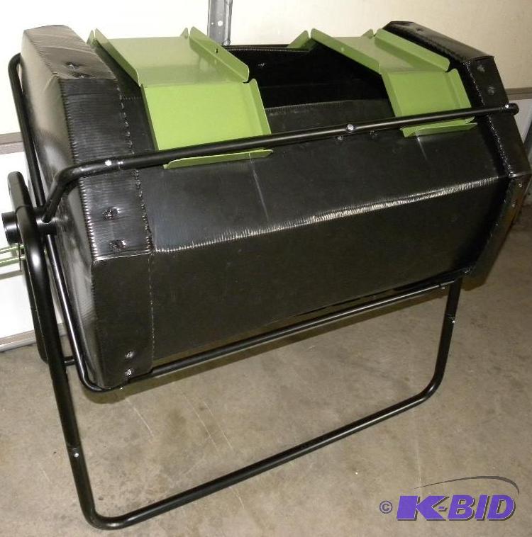 Compost Tumbler, heavy duty steel frame, blac...