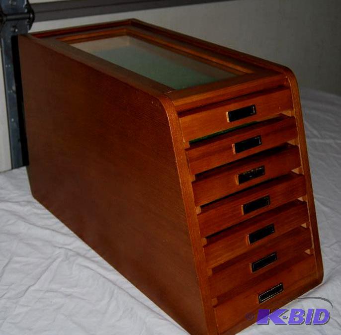 Collectors Cabinet Display Case, 7 drawers, ...