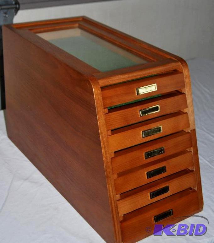 Collectors Cabinet Display Case, 7 drawers, ...