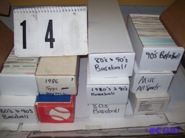 10 Boxes with over 6500 Various Sports Cards,...