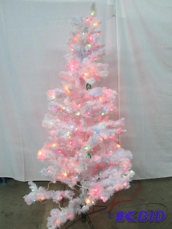 6 Prelit White Tree - Multicolored Lights