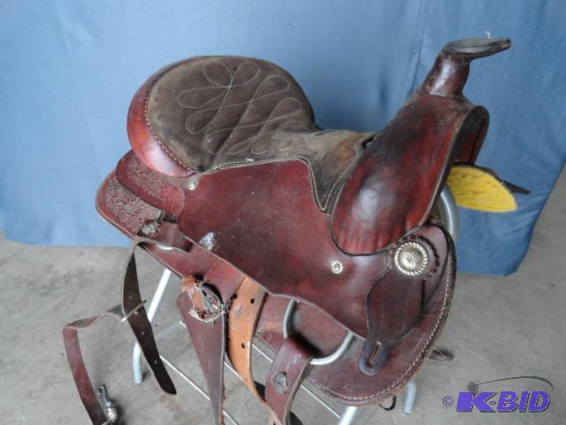 lot 146 image: Fancy saddle, 15", has damage and needs ...