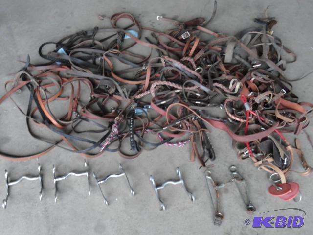 lot 149 image: Assortment of horse tack, split reins, bridal...