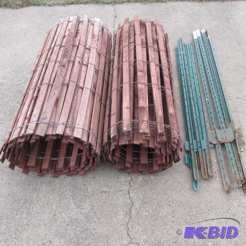 lot 2 image: Snow fence with four 6 steel fence post and ...