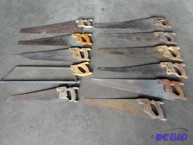lot 205 image: Assortment of hand saws, Disston and Superior...