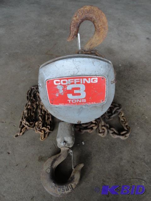 lot 208 image: Coffing 3 ton chain hoist equipped with Super...