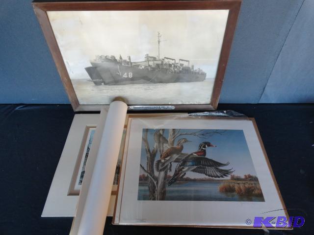 lot 224 image: Prints USS Vanderburgh (Has damage) Wildlife...