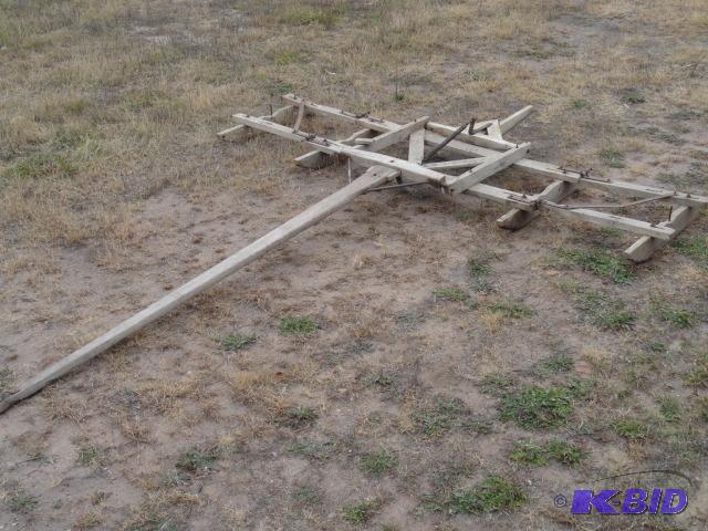 lot 36 image: Early sleigh runners with steel skids, very u...