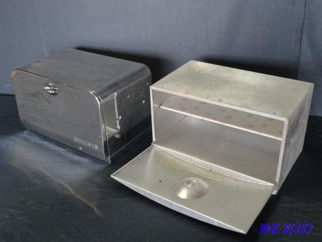 lot 51 image: Two bread boxes, one is aluminum...