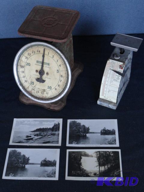 lot 55 image: Household scale, Hanson mail scale with MN po...
