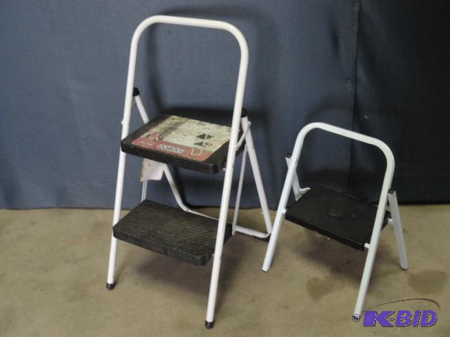 lot 98 image: Pair of folding step stools...