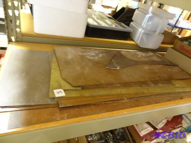 lot 108 image: 14 Sheet of Copper, 2 Sheets of brass, Variou...