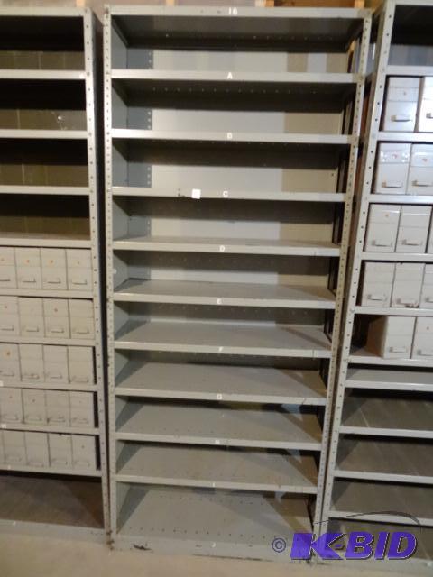 lot 11 image: Metal Shelving Unit. 36 X 12 X 87. Bring help...