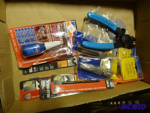 lot 112 image: Internal Pipe Wrenches, Drill Bits, Snap ring...