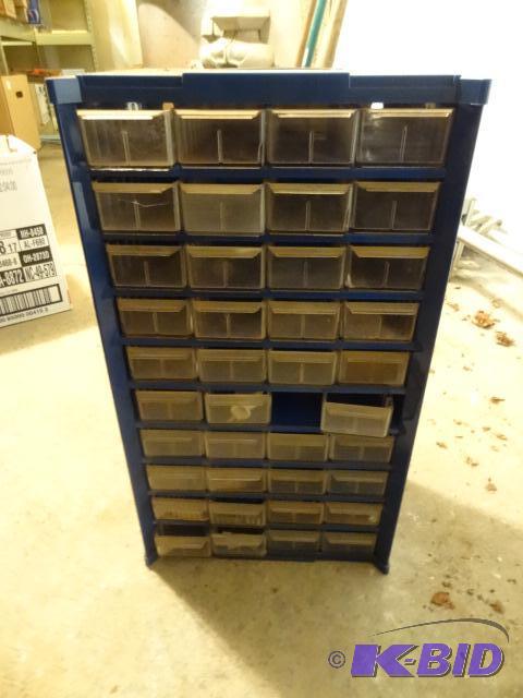 lot 134 image: 40 Drawer Hardware Bin. Missing one Drawer...