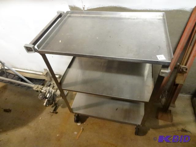 lot 15 image: Stainless 3 Tier Cart 24 X 16 X 32 Lakeside M...