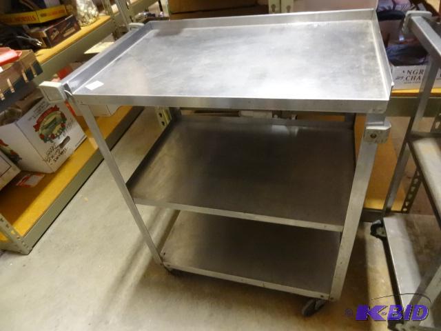 lot 16 image: Stainless 3 Tier Cart 24 X 16 X 32 Lakeside M...