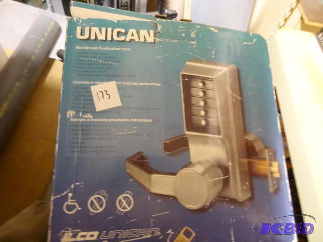 lot 173 image: Unican Mechanical Push button Lock. Not compl...