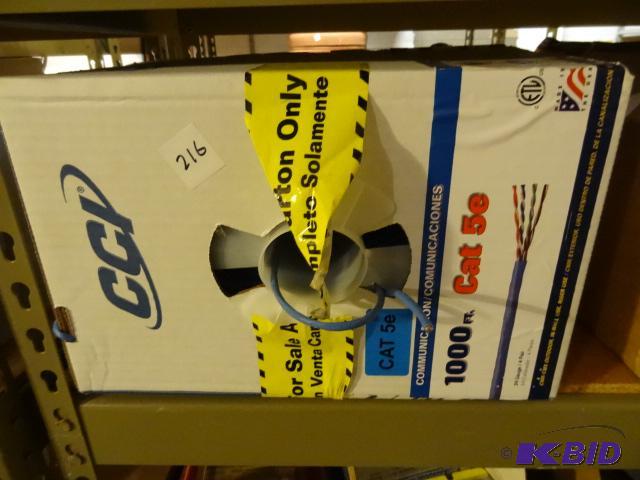 lot 216 image: Cat 5E Wire. Box Feels Heavy But Cannot Confi...