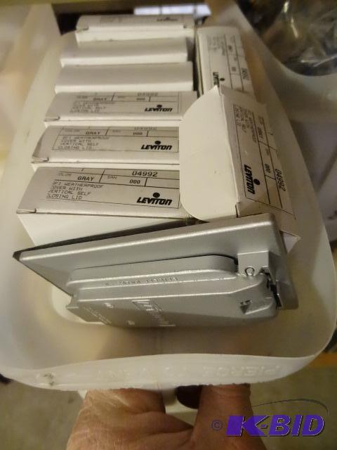 lot 239 image: Leviton #D4992 Outdoor Outlet Covers. Qty 6...