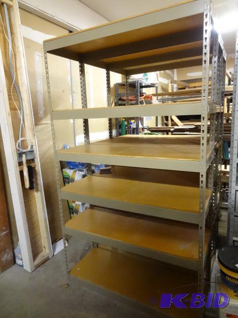 lot 25 image: Metal Slide and Lock Shelving Unit 48 X 19 X ...