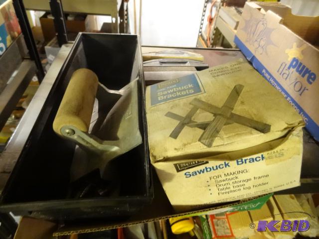 lot 256 image: Saw Buck Brackets. Sanding Blocks, Cement Lin...