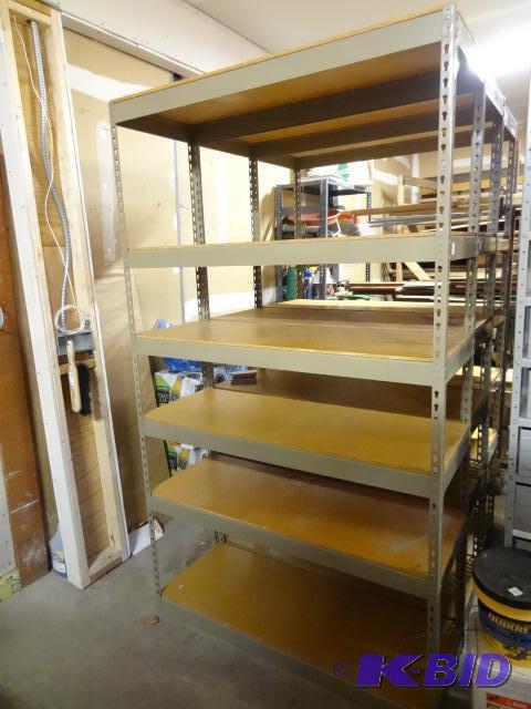 lot 26 image: Metal Slide and Lock Shelving Unit 48 X 19 X ...