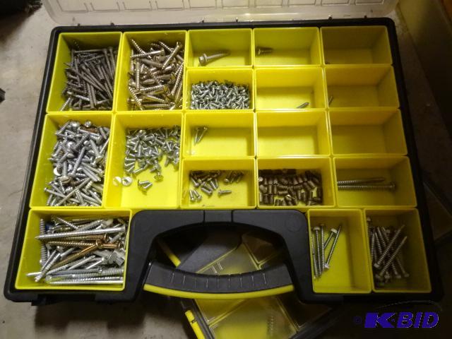 lot 315 image: Stanley Hardware Bin with Screws...